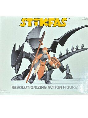 Stikfas AFK 9 Beta Female Warrior Dragon Figure Kit Hasbro 2003 NIB